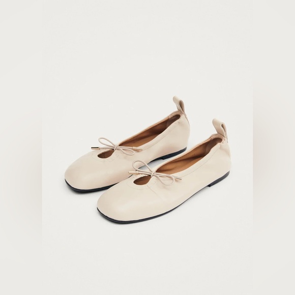 ALOHAS Shoes - ALOHAS Rosalind Cream Leather Ballet Flats | 37